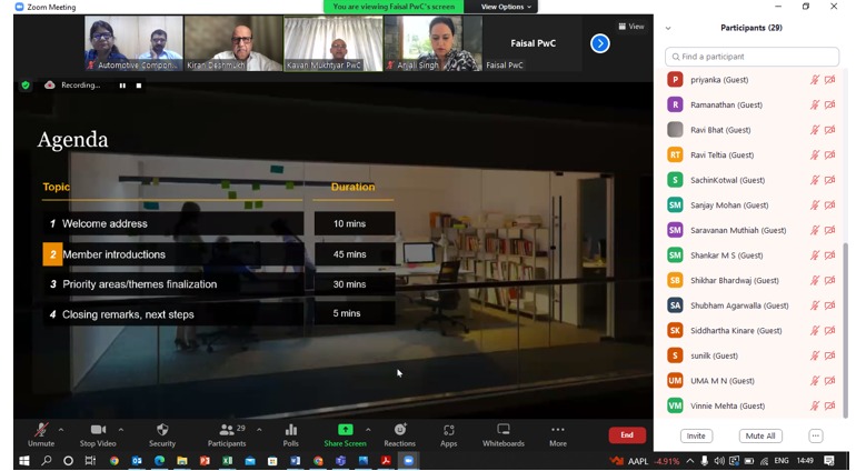 First meeting of the working Committee