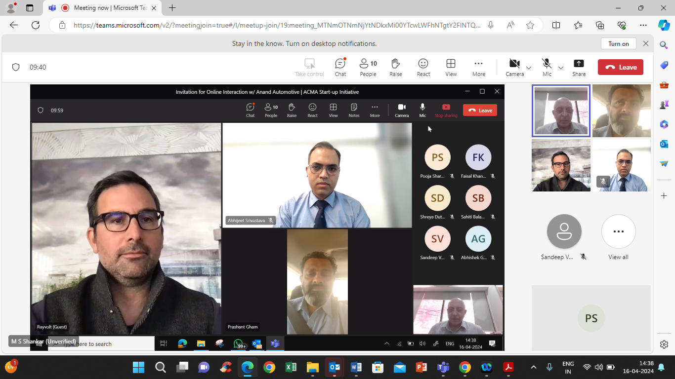 ACMA PwC Start-up Initiative, Anand Automotive #2 - Online Interaction (1st mtg.